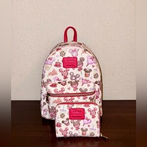 Loungefly Disney Mickey Mouse & Minnie Mouse Treats Mini Backpack.